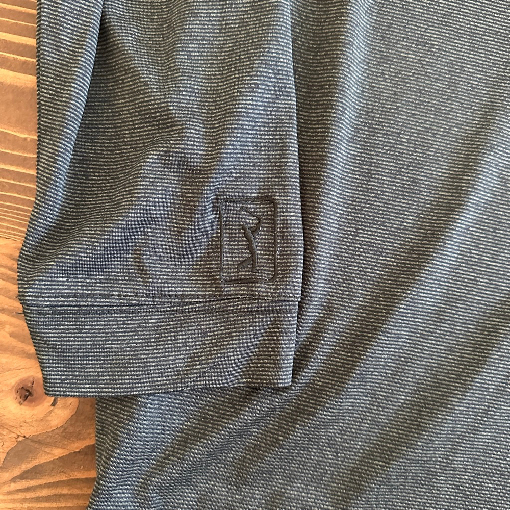 PGA TOUR Green Striped Long Sleeve Polo Shirt XL Performance Golf Top - Picture 5 of 7